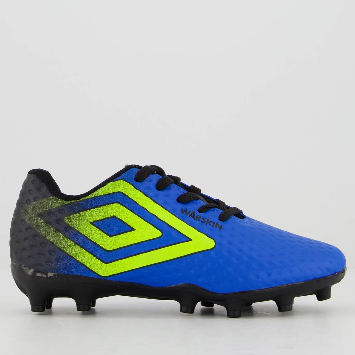 Chuteira Umbro Warskin Campo Juvenil Azul e Preta