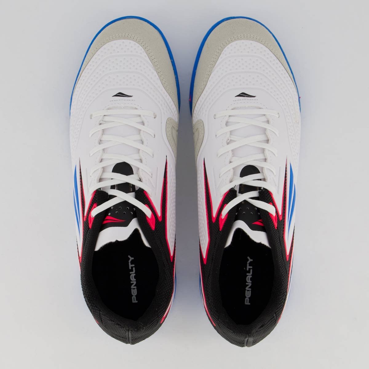 Chuteira Penalty Max 300 Futsal Branca e Azul Branco 4