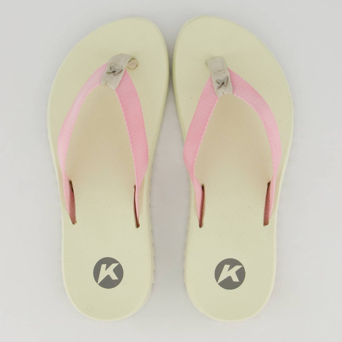 Chinelo Kenner Kyra Slim Feminino Branco e Rosa Bege 1