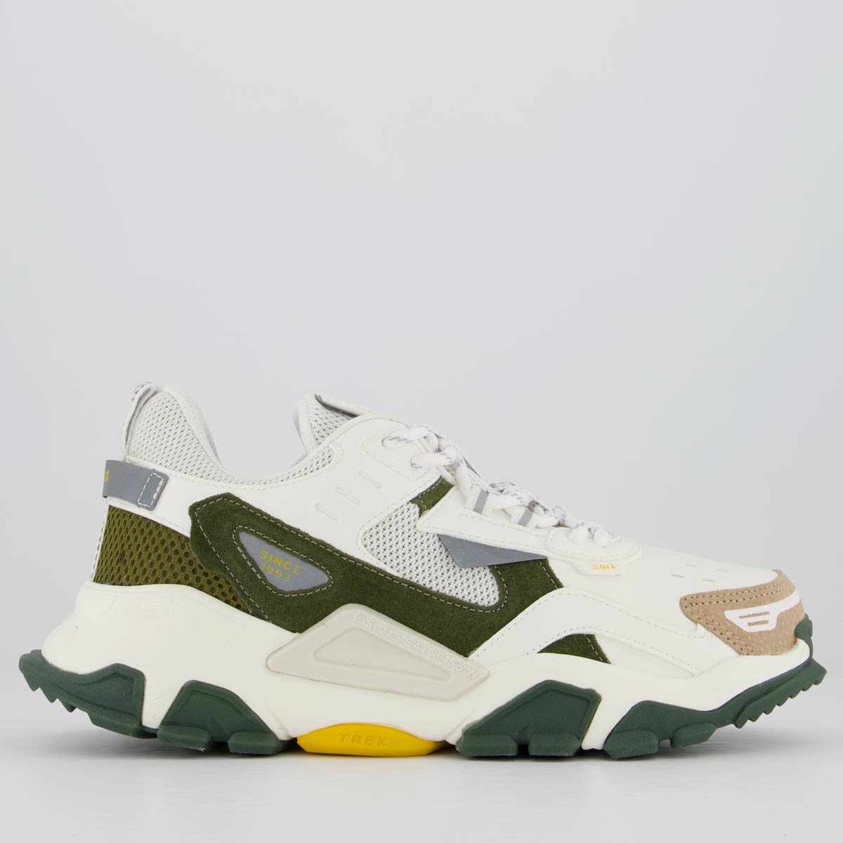 Tênis Qix Trek Reflexivo Esportivo Branco e Verde Branco/Verde