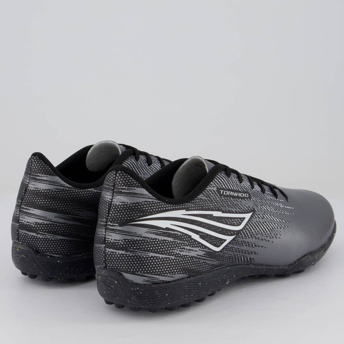 Chuteira Penalty Tornado Society Preto e Prata Cinza 3