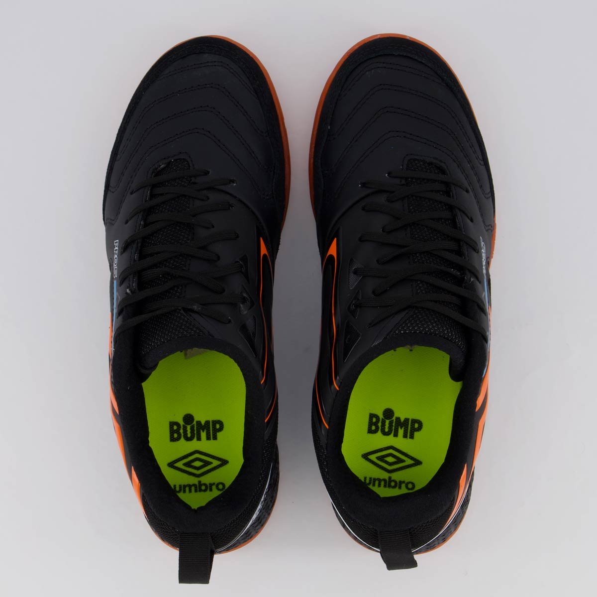 Chuteira Umbro Pro 5 Bump Futsal Preta e Laranja Preto/Laranja 4