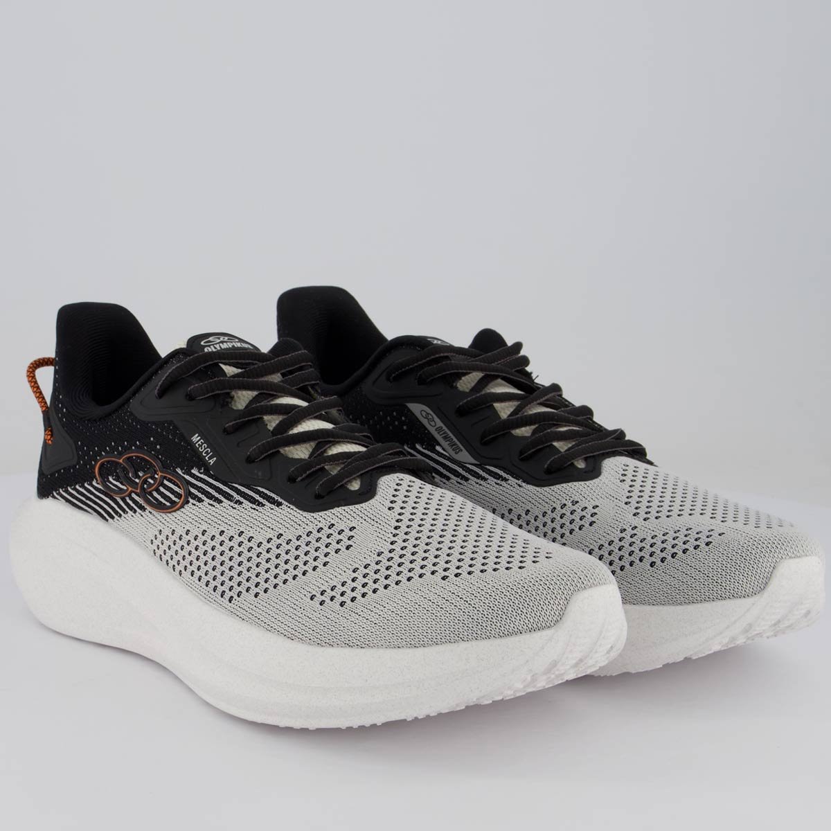 Tênis Olympikus Mescla Branco e Preto Branco/Preto 2