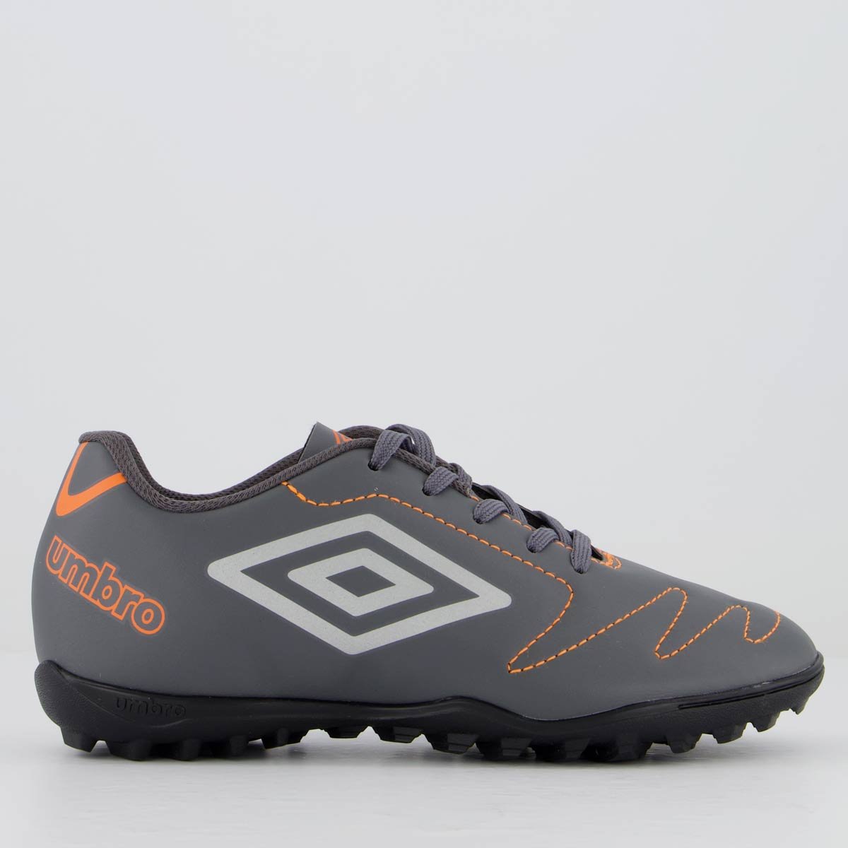 Chuteira Umbro Class 2.2 Society Juvenil Cinza e Laranja Cinza/Laranja