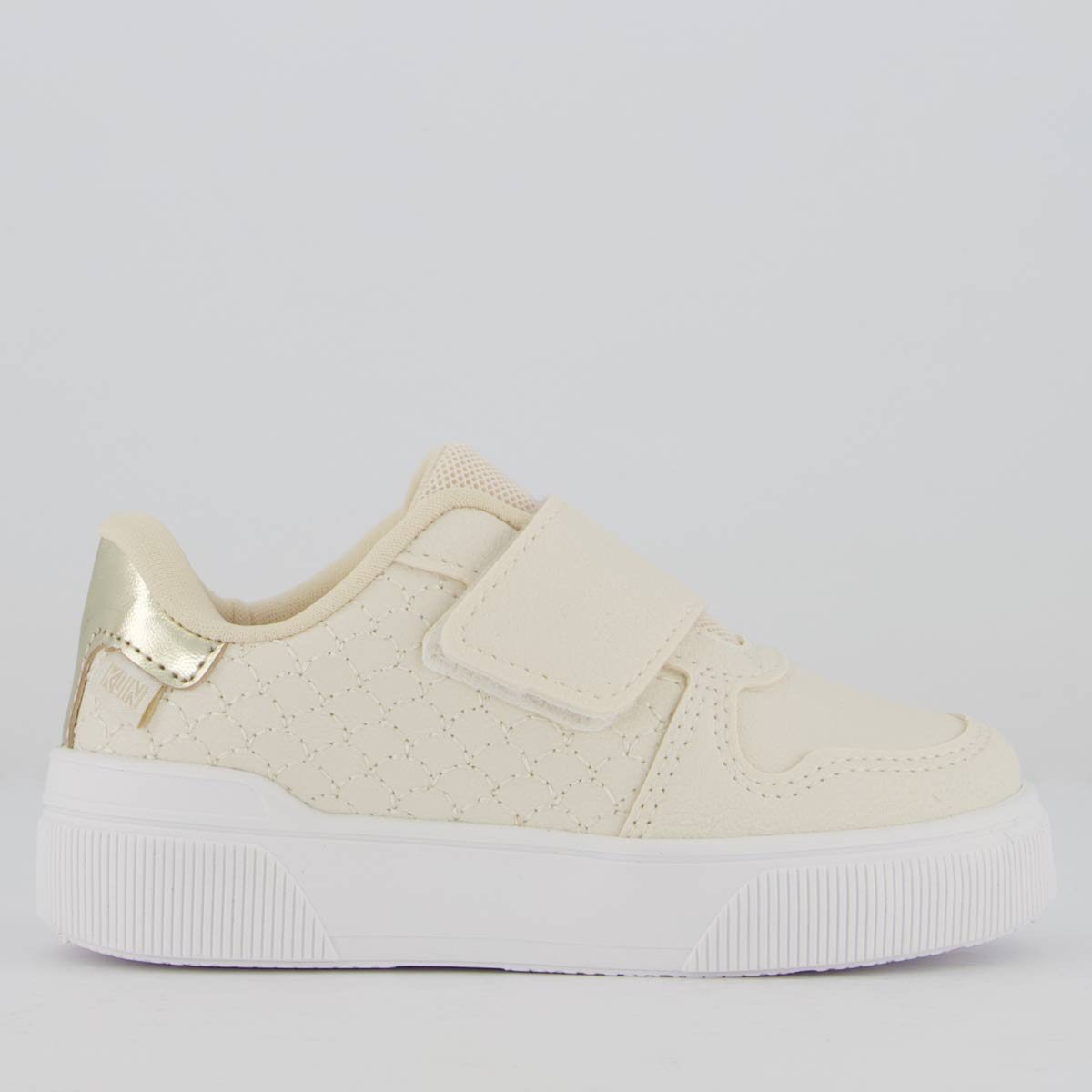 Tênis Klin Sky Infantil Off White e Dourado