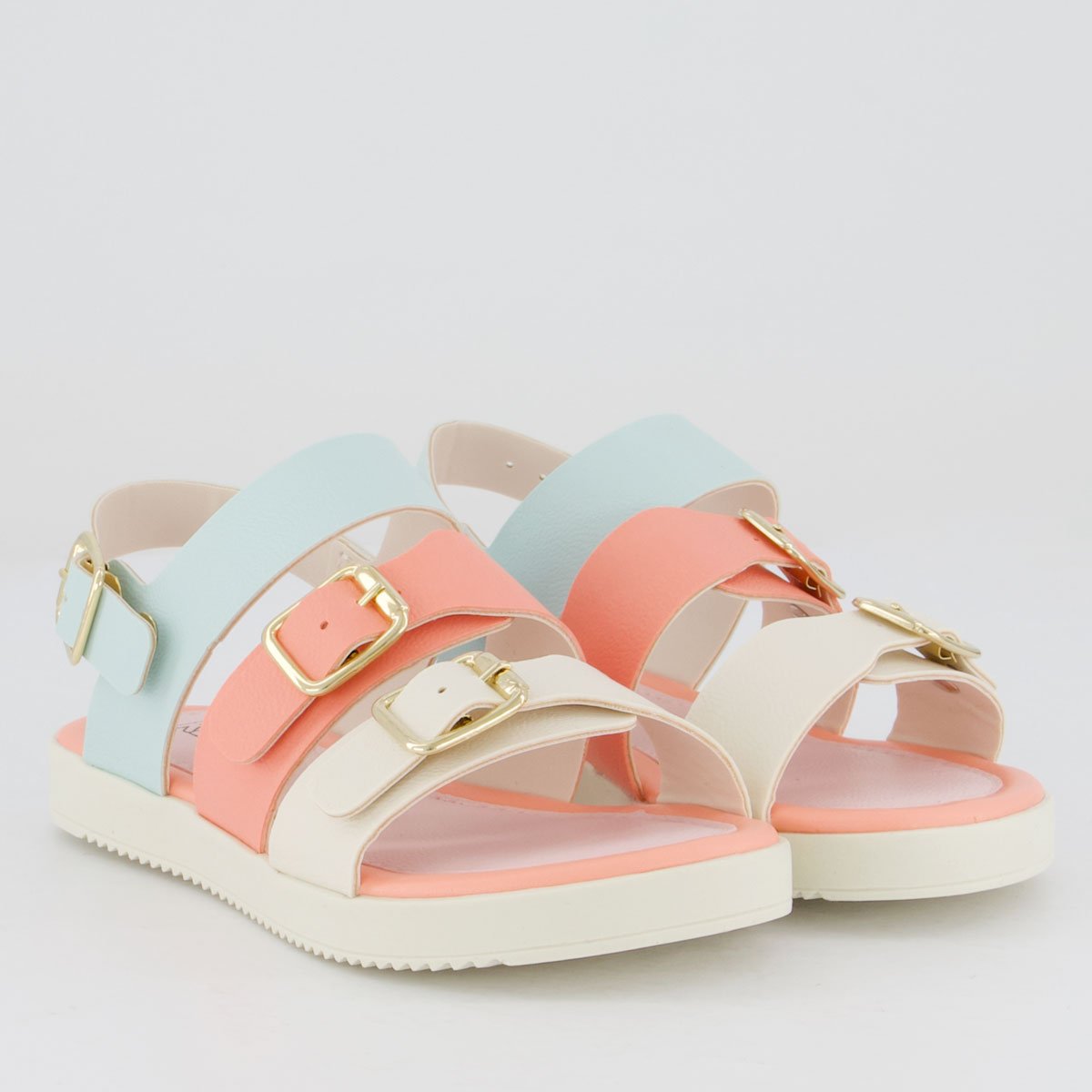Sandalia Klin Lolinha Infantil Bege e Azul Bege/Azul 2