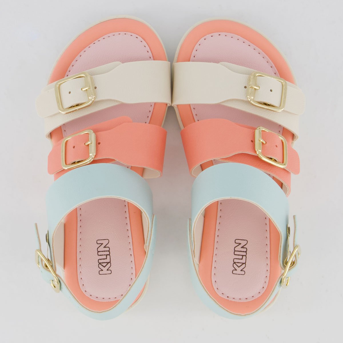 Sandalia Klin Lolinha Infantil Bege e Azul Bege/Azul 4