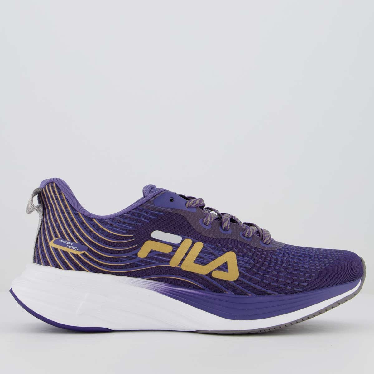 Tênis Fila Racer Curve Feminino Roxo Acinzentado e Dourado Roxo/Dourado 1