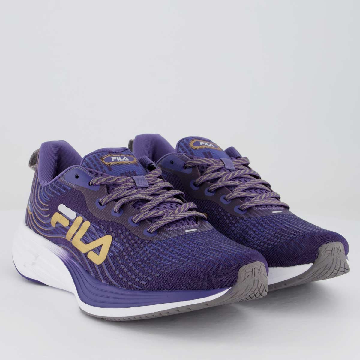 Tênis Fila Racer Curve Feminino Roxo Acinzentado e Dourado Roxo/Dourado 2