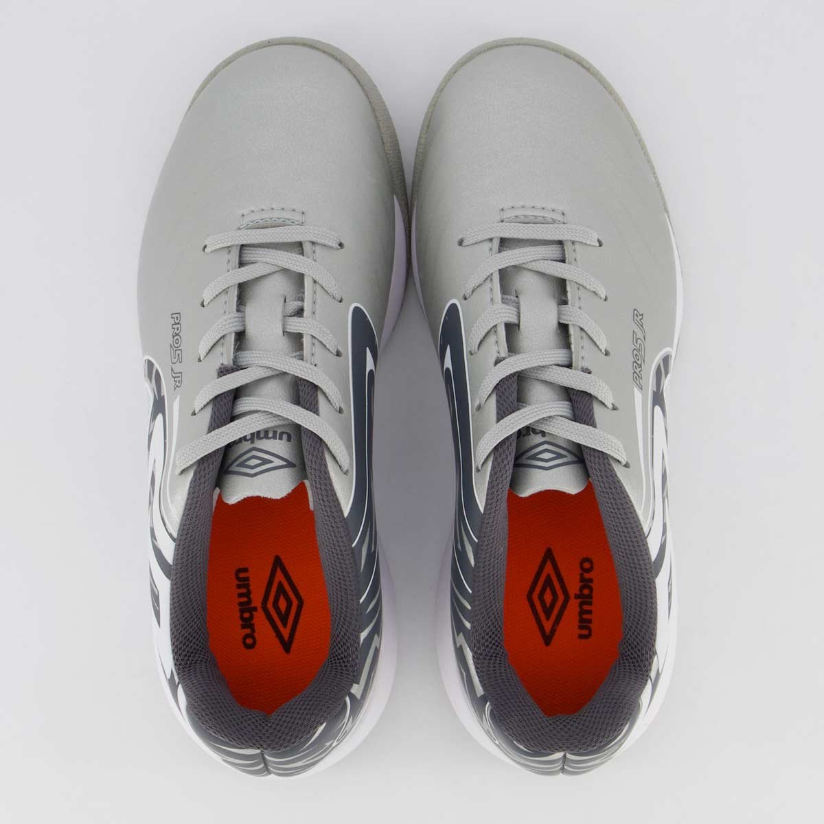Chuteira Umbro Pro 5 Futsal Juvenil Cinza Cinza 4