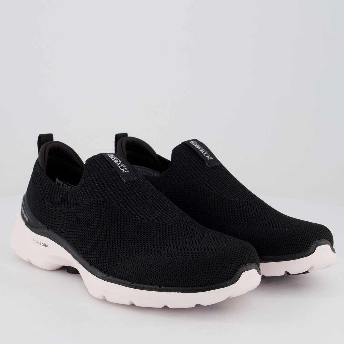 Tênis Skechers Go Walk 6 Vibrant Feminino Preto e Branco Preto/Branco 2