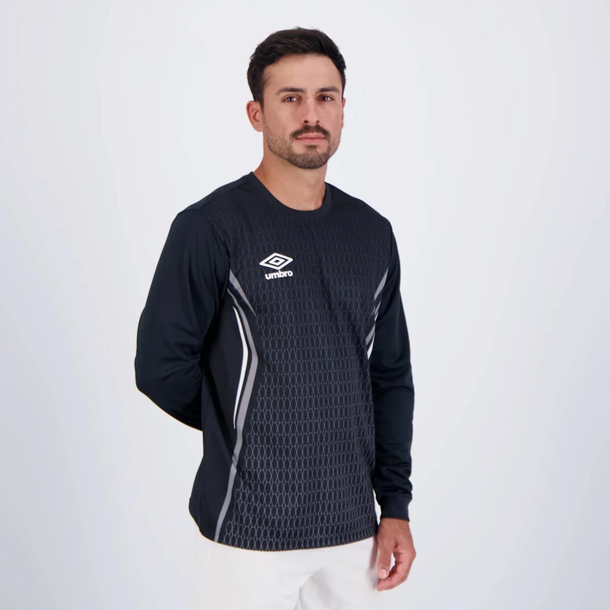 Camisa Umbro Goleiro Portiere Manga Longa Preta Preto 2