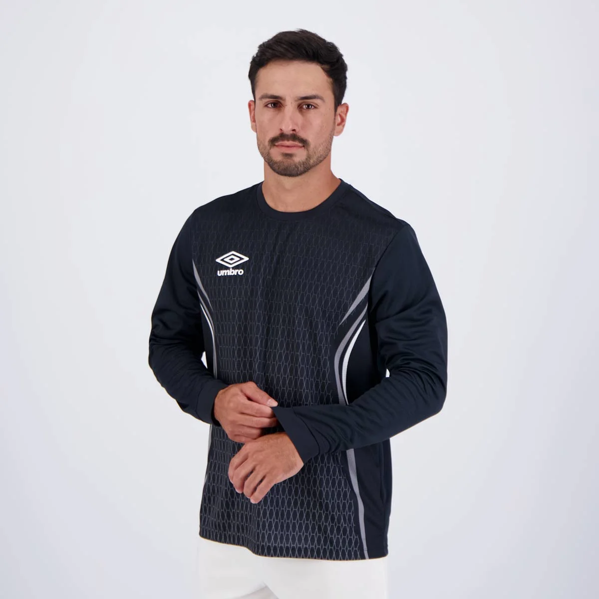 Camisa Umbro Goleiro Portiere Manga Longa Preta Preto 3