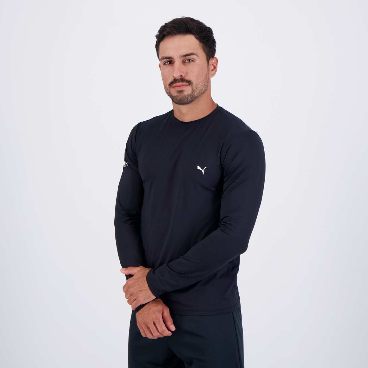 Camiseta Puma Manga Longa UV50+ Preta Preto 3