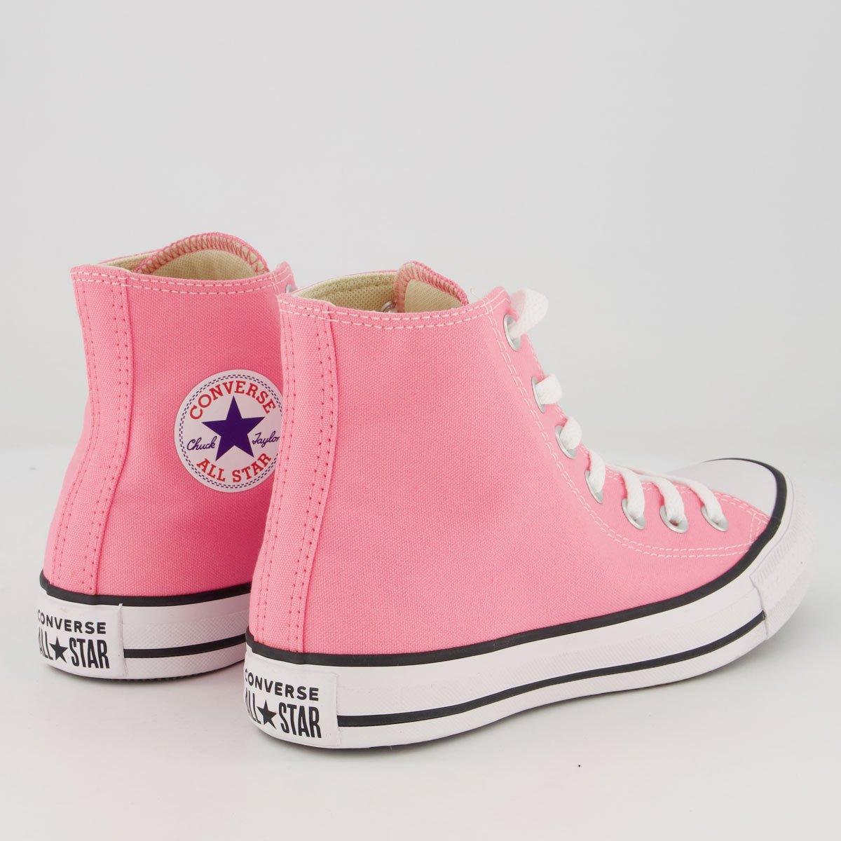 Tênis Converse All Star Chuck Taylor Feminino Cano Médio Rosa Rosa 4