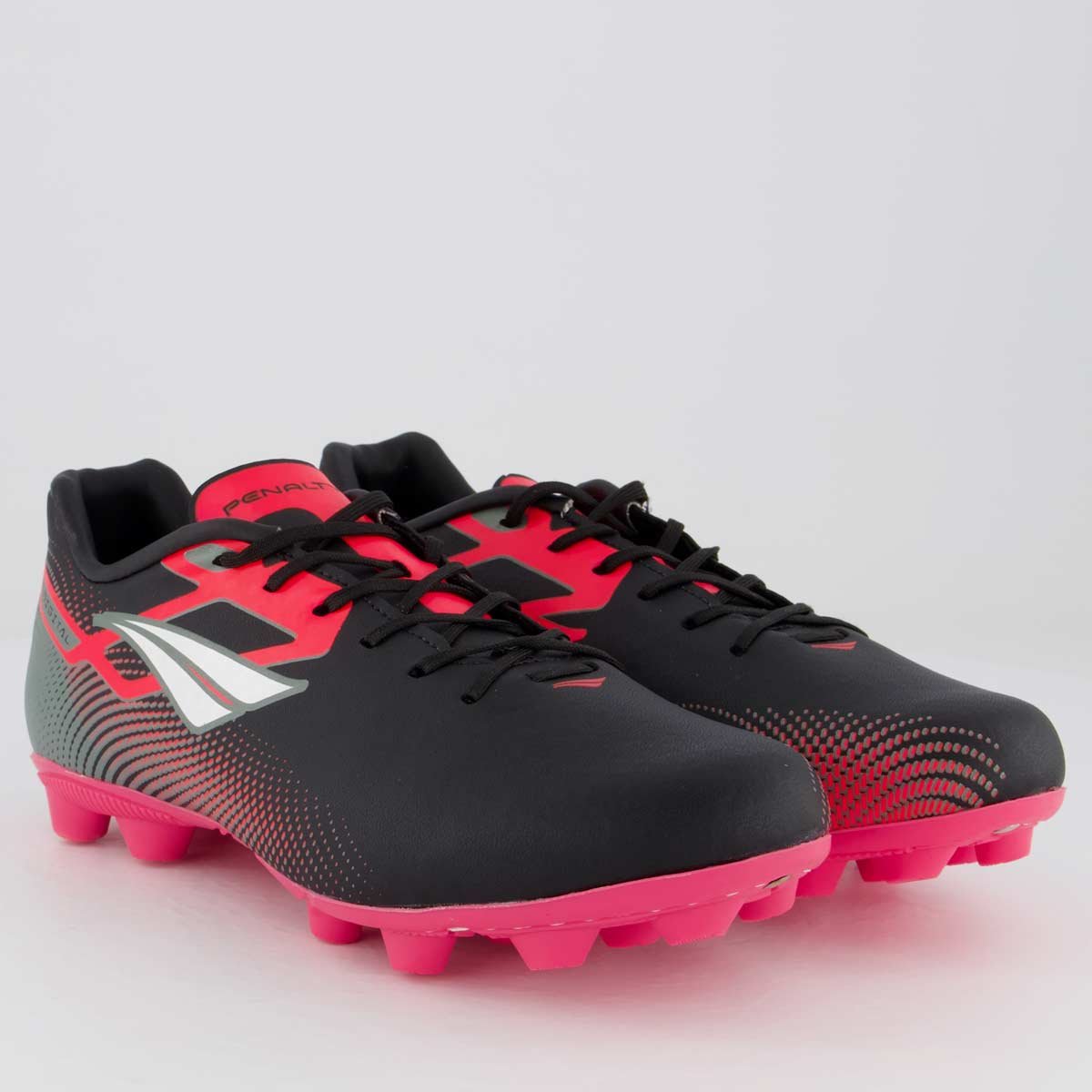 Chuteira Penalty Digital Y-1 Campo Preta e Rosa Preto/Rosa 2