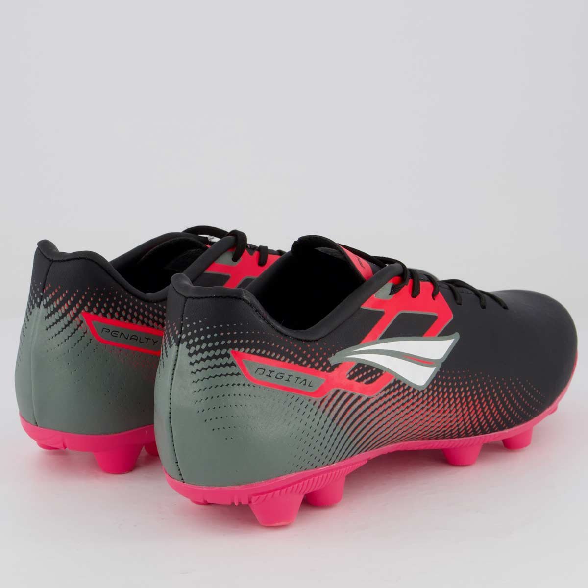 Chuteira Penalty Digital Y-1 Campo Preta e Rosa Preto/Rosa 3