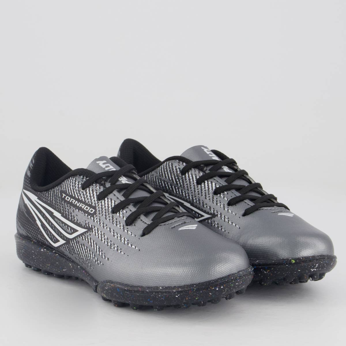 Chuteira Penalty Tornado Society Juvenil Preto e Prata Preto/Prata 2