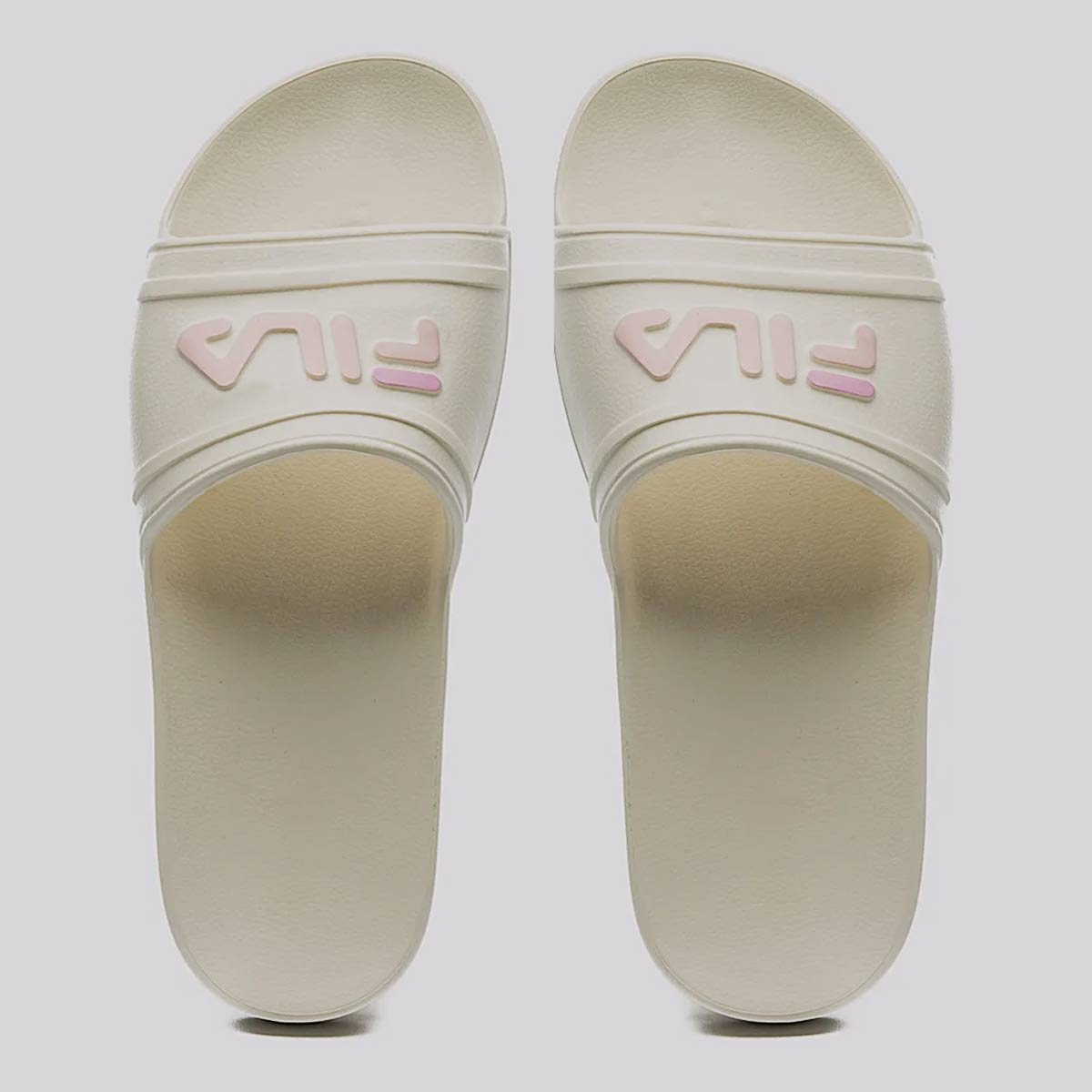 Chinelo Fila Sleek Slide Feminino Off White e Rosa Branco/Rosa 1