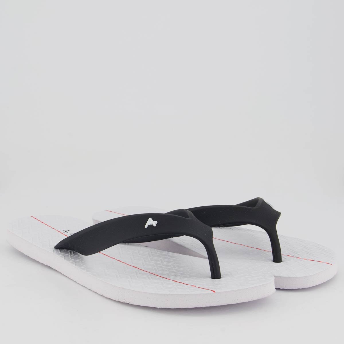 Chinelo Aramis Logo Branco e Preto Preto/Branco 3