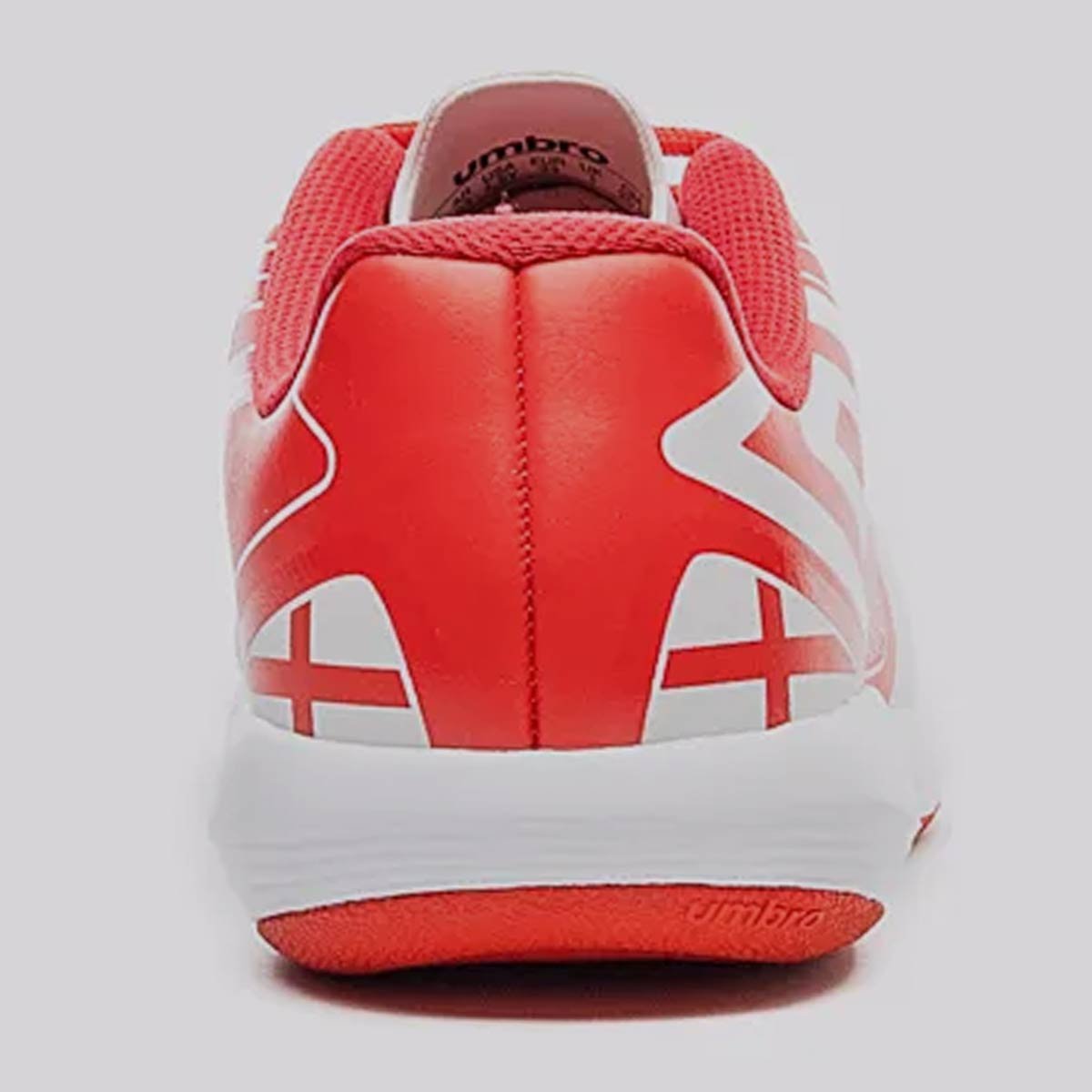 Chuteira Umbro Pro 5 England Futsal Juvenil Branca e Vermelha Branco/Vermelho 3