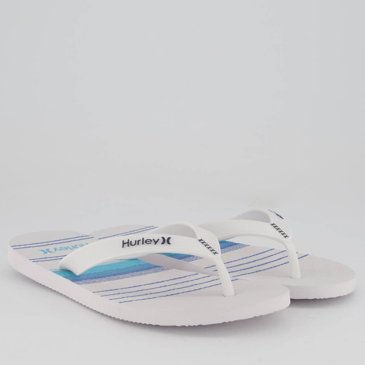 Chinelo Hurley Stripes Branco Branco 3
