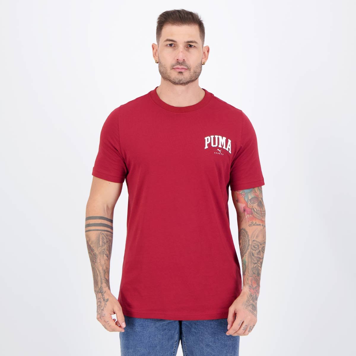 Camiseta Puma Squad Small Graphic Bordô Bordô