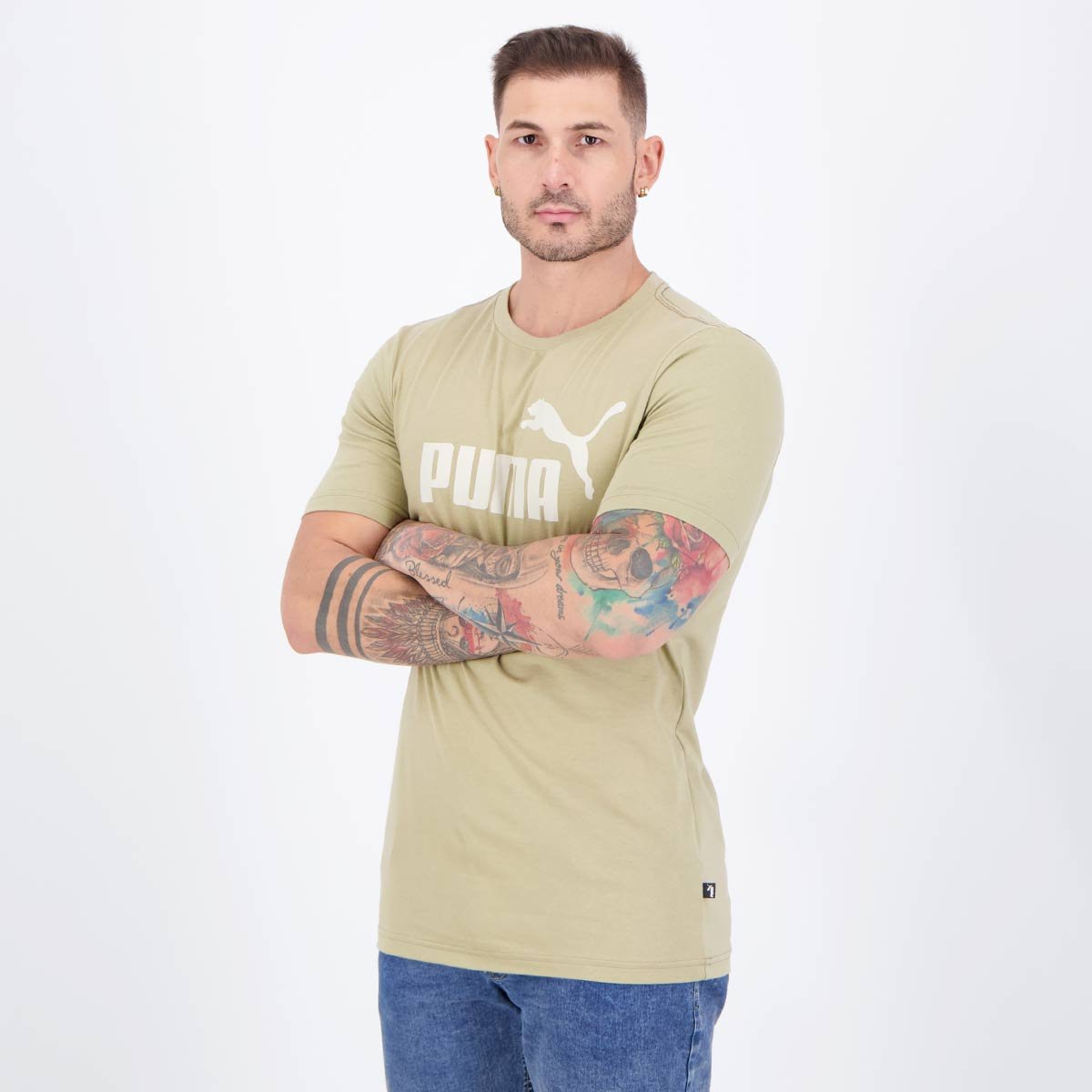 Camiseta Puma ESS Big Logo Bege Bege 3