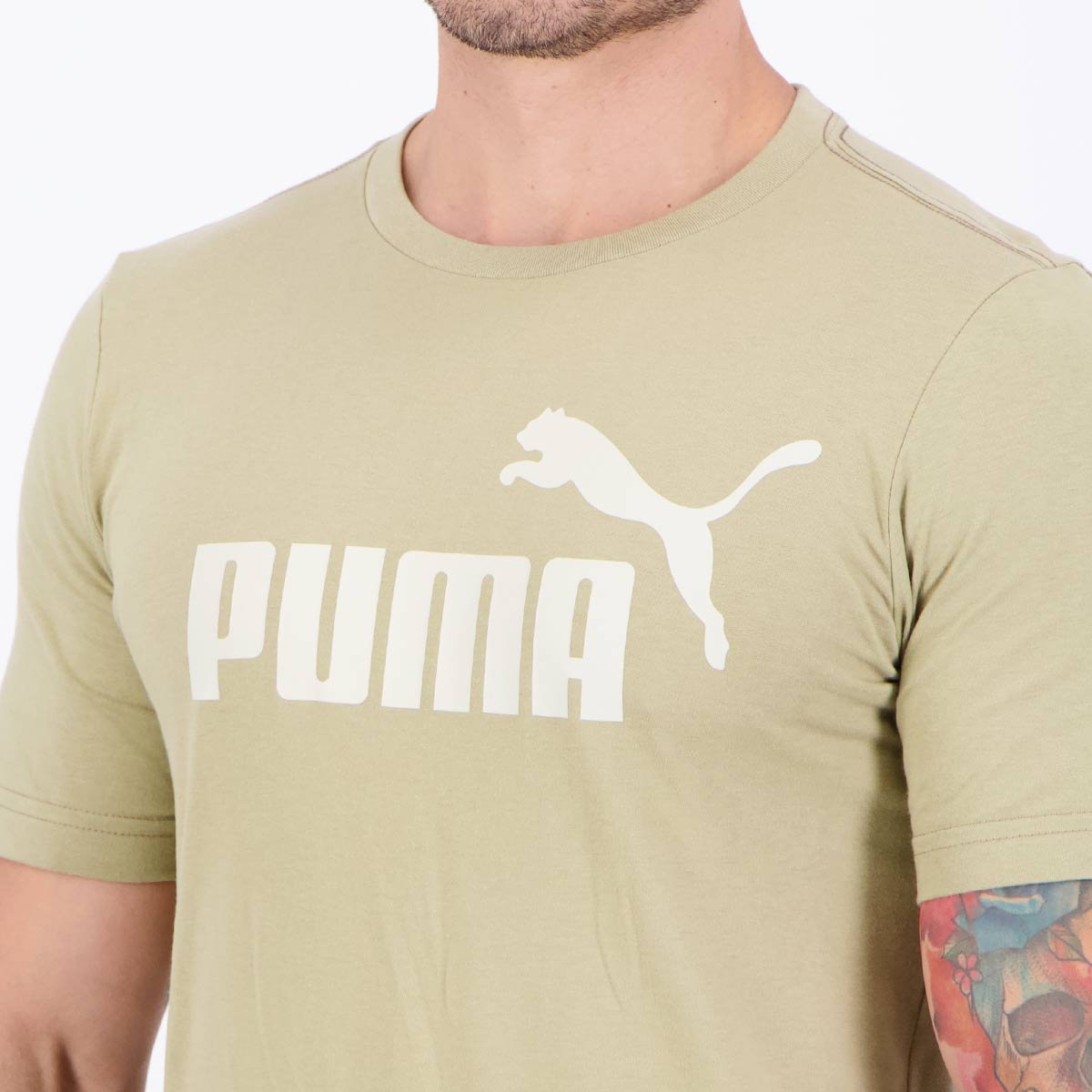 Camiseta Puma ESS Big Logo Bege Bege 5