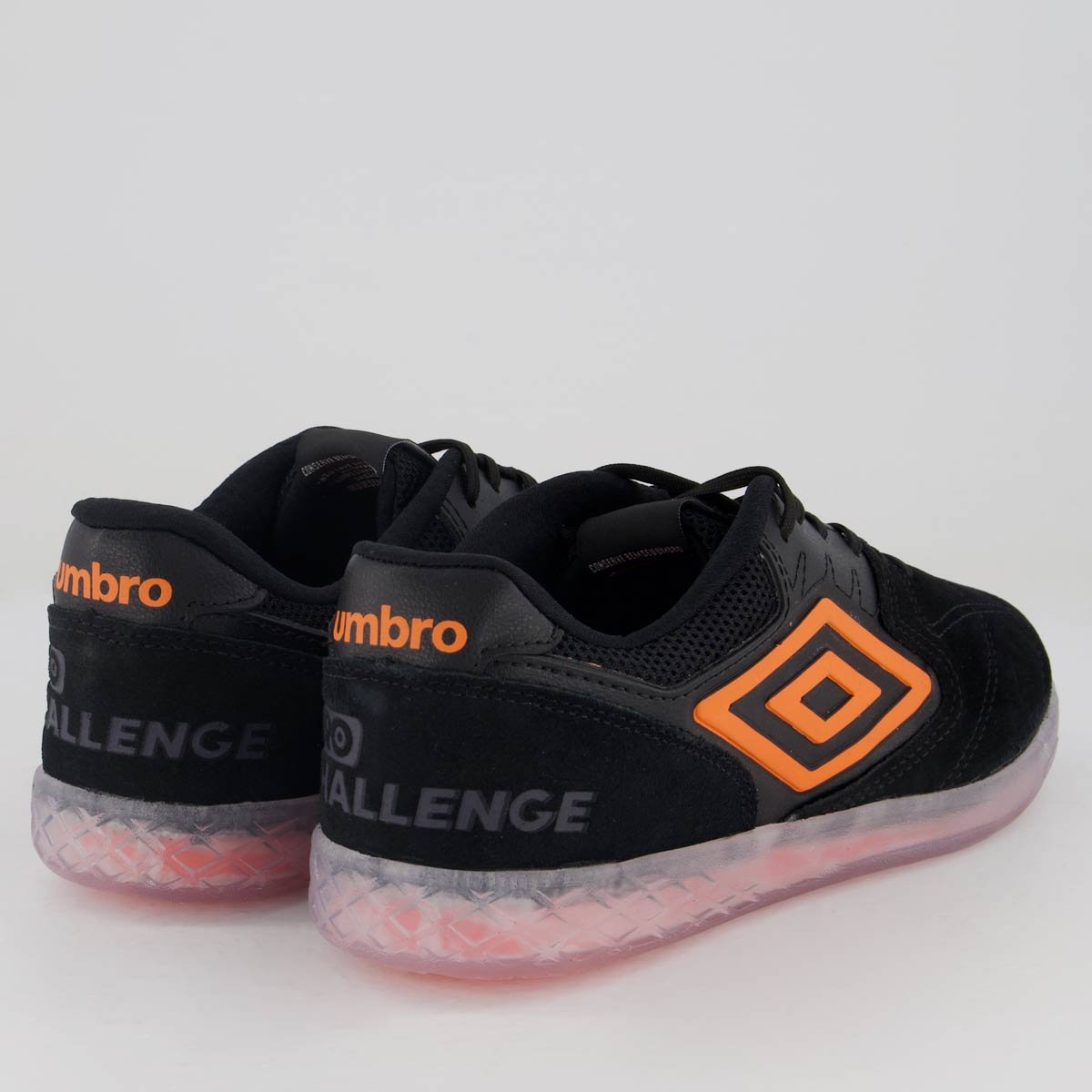 Chuteira Umbro Pro Challenge Futsal Preta e Laranja Preto/Laranja 3