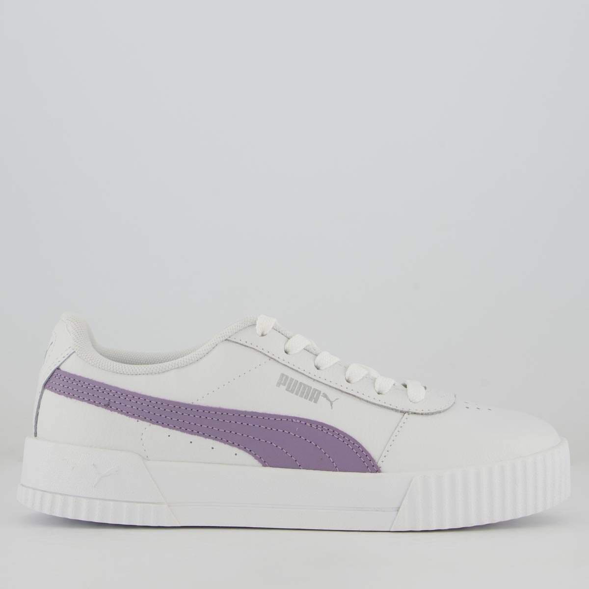 Tênis Puma Carina BDP Feminino Branco e Lilás Branco/Roxo 1