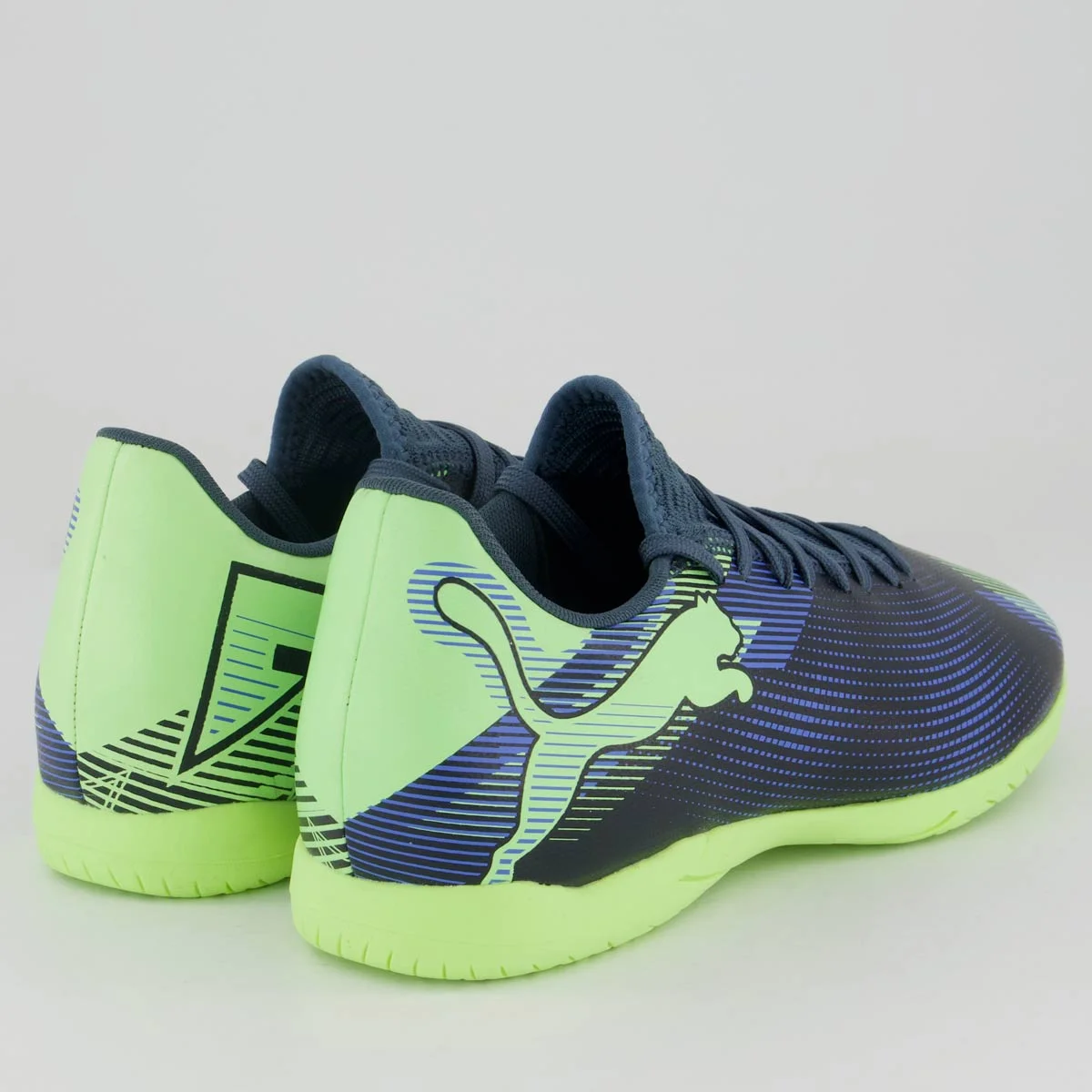 Chuteira Puma Future 7 Play IT Futsal Preta e Verde Preto/Verde 3