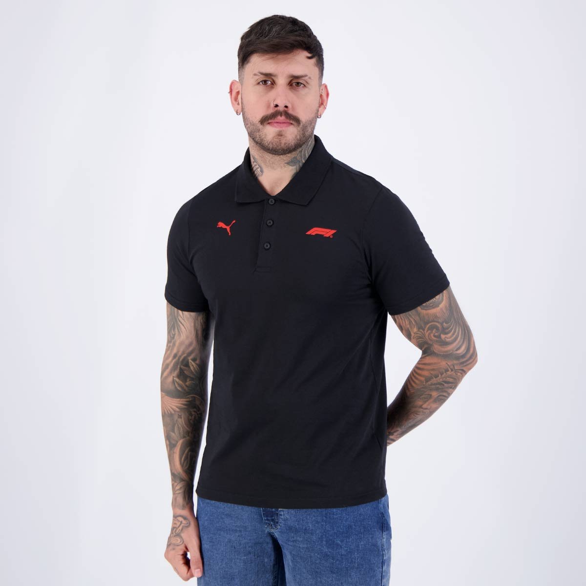 Polo Puma F1 ESS Logo Preta Preto 3