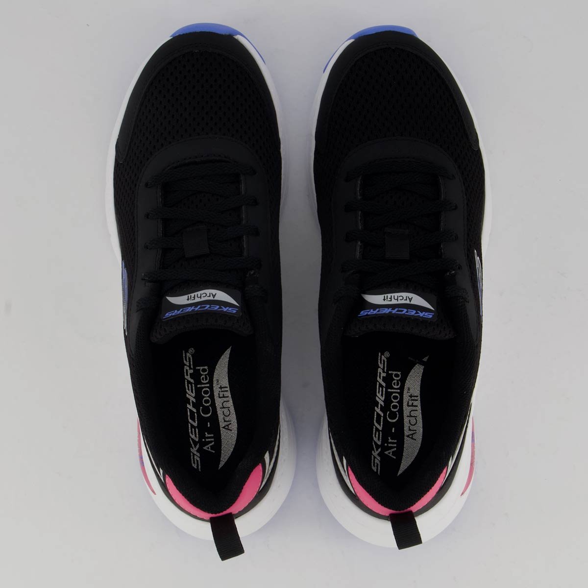 Tênis Skechers Arch Fit Feminino Preto e Branco Preto