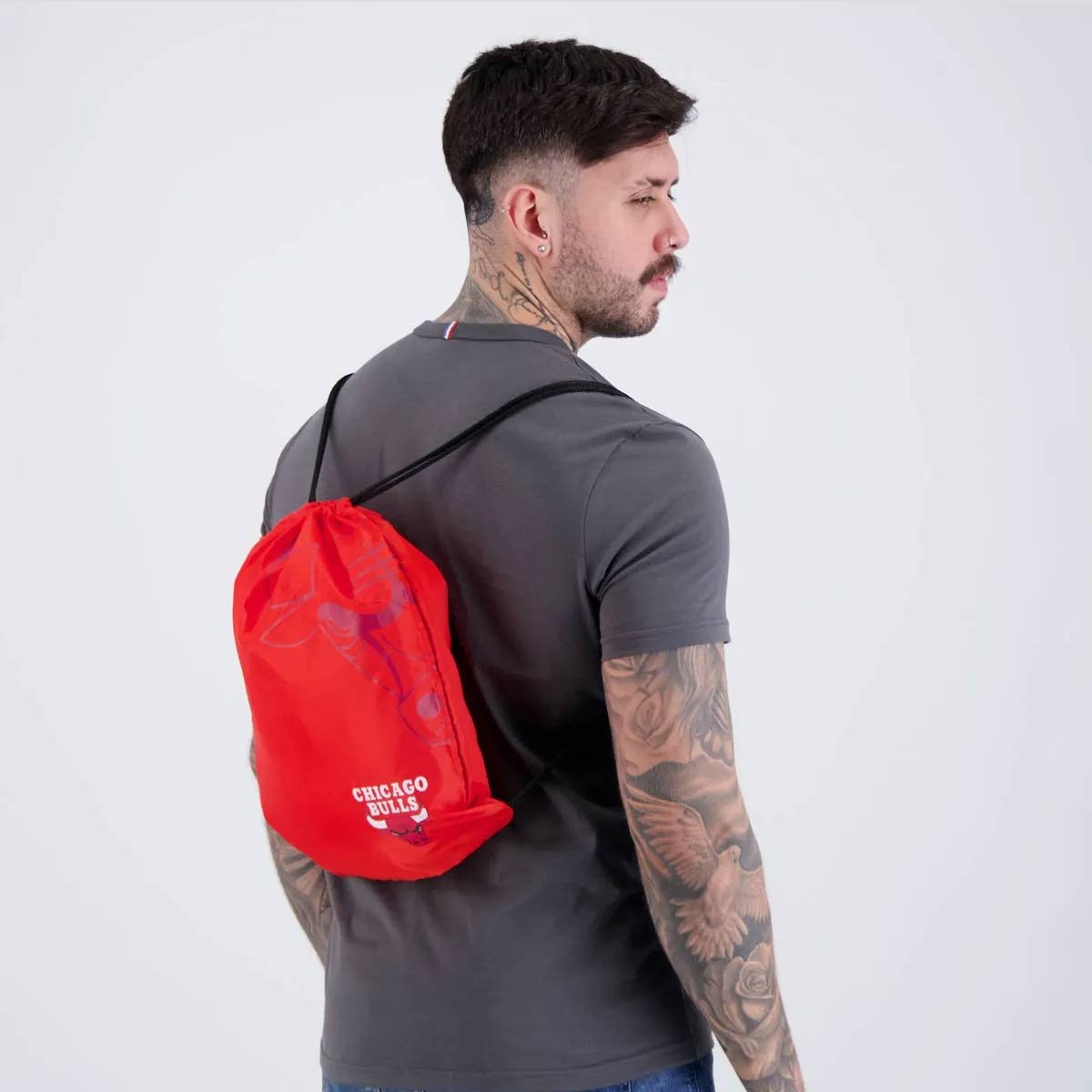 Kit Sestini Mochila Saquinho e Estojo Chicago Bulls Vermelho Vermelho 2