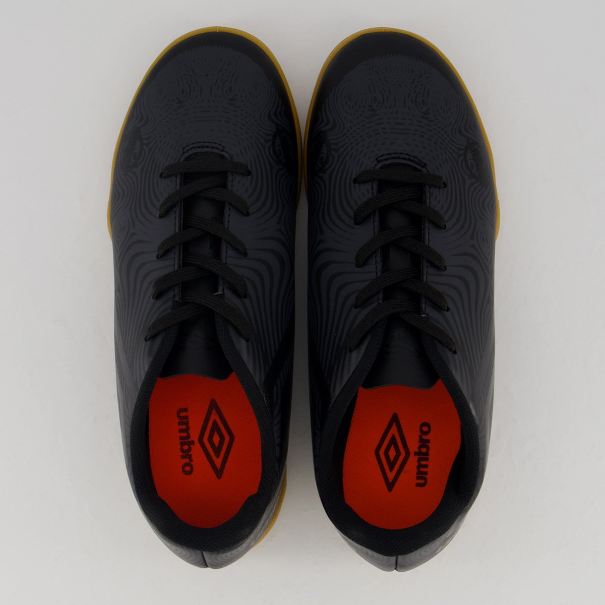 Chuteira Umbro Orbit Futsal Preta e Marrom Preto/Marrom 4