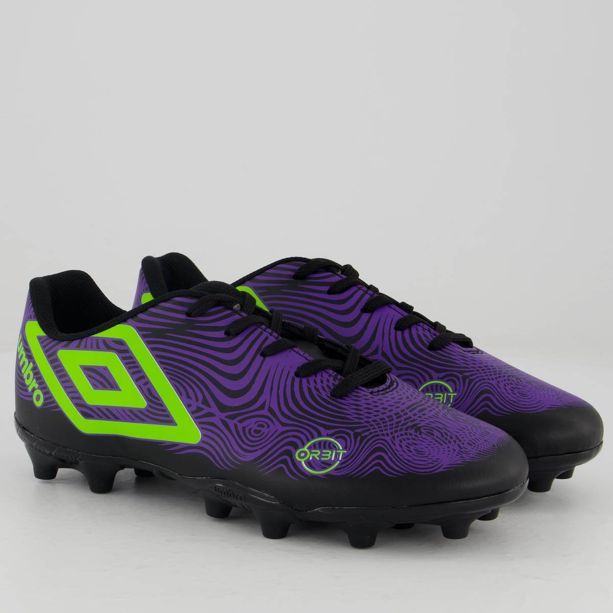 Chuteira Umbro Orbit Campo Juvenil Preta e Verde Preto/Verde 2