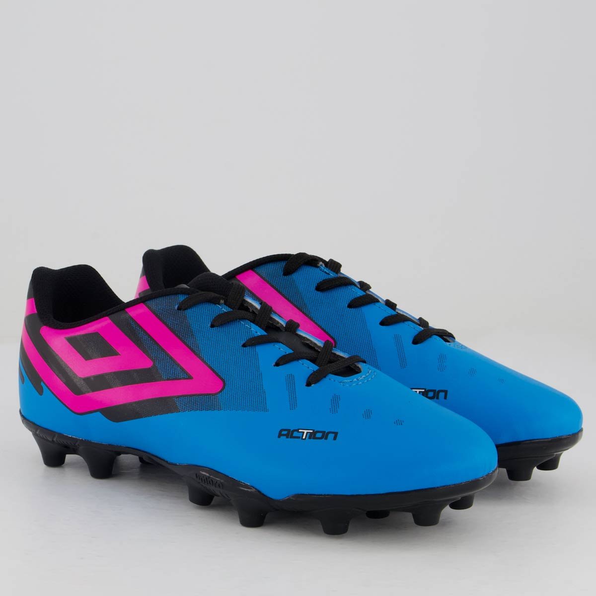 Chuteira Umbro Action Campo Juvenil Azul e Rosa Azul/Rosa 2