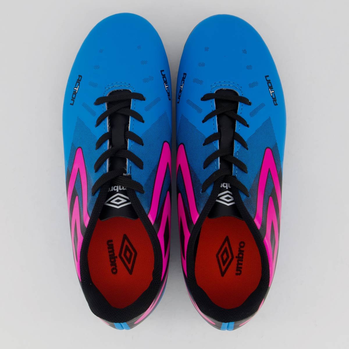Chuteira Umbro Action Campo Juvenil Azul e Rosa Azul/Rosa 4