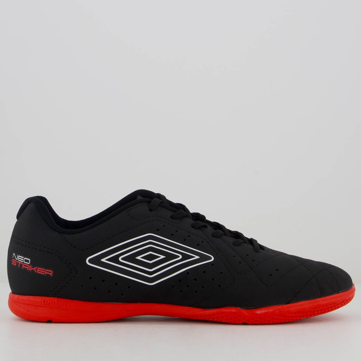 Chuteira Umbro Neo Striker Futsal Preta Vermelha e Branca Preto/Vermelho 1