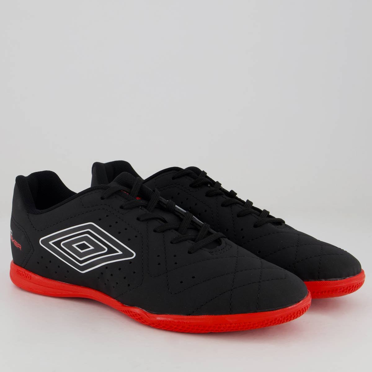 Chuteira Umbro Neo Striker Futsal Preta Vermelha e Branca Preto/Vermelho 2