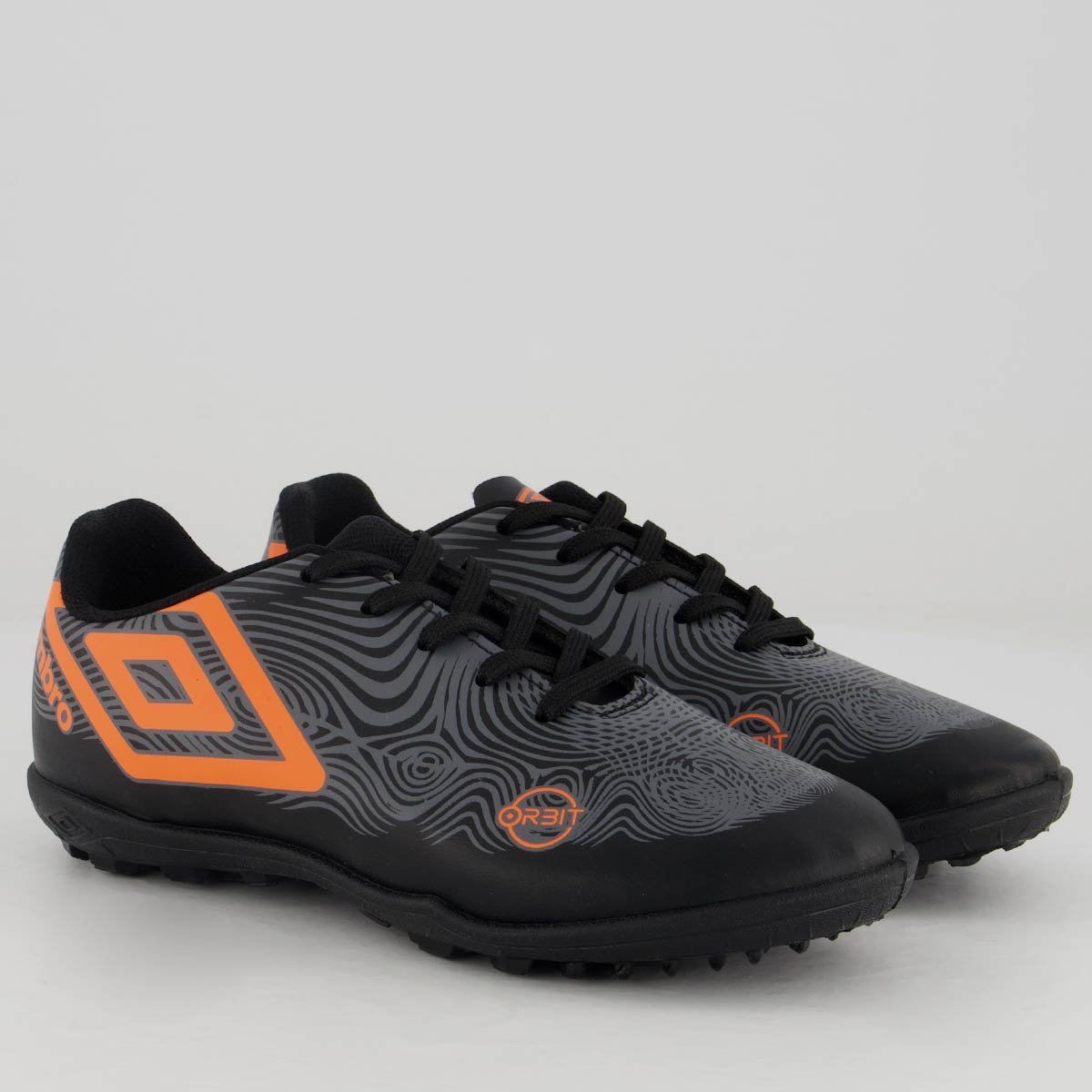 Chuteira Umbro Orbit Society Juvenil Preta e Laranja Preto/Laranja 2