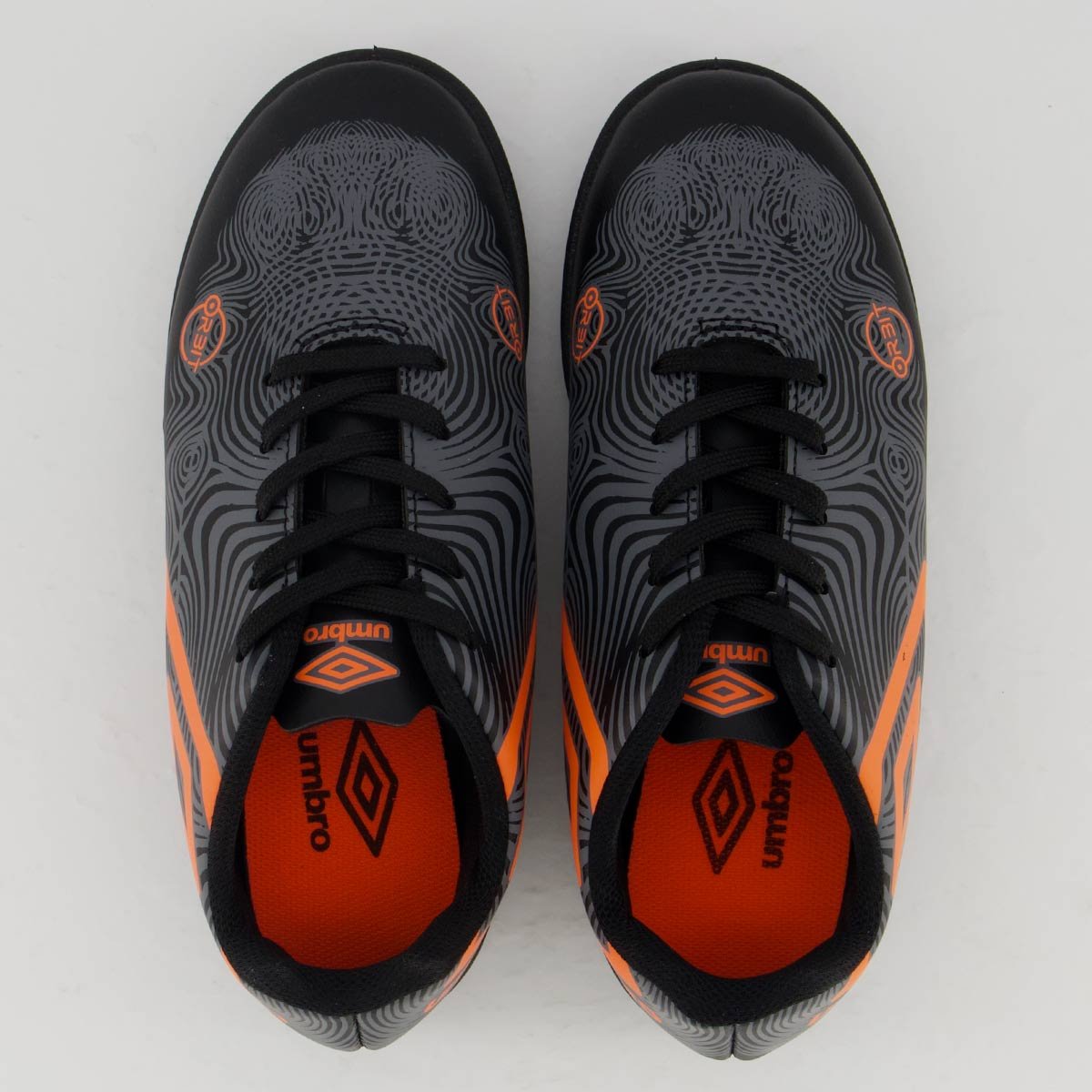 Chuteira Umbro Orbit Society Juvenil Preta e Laranja Preto/Laranja 4