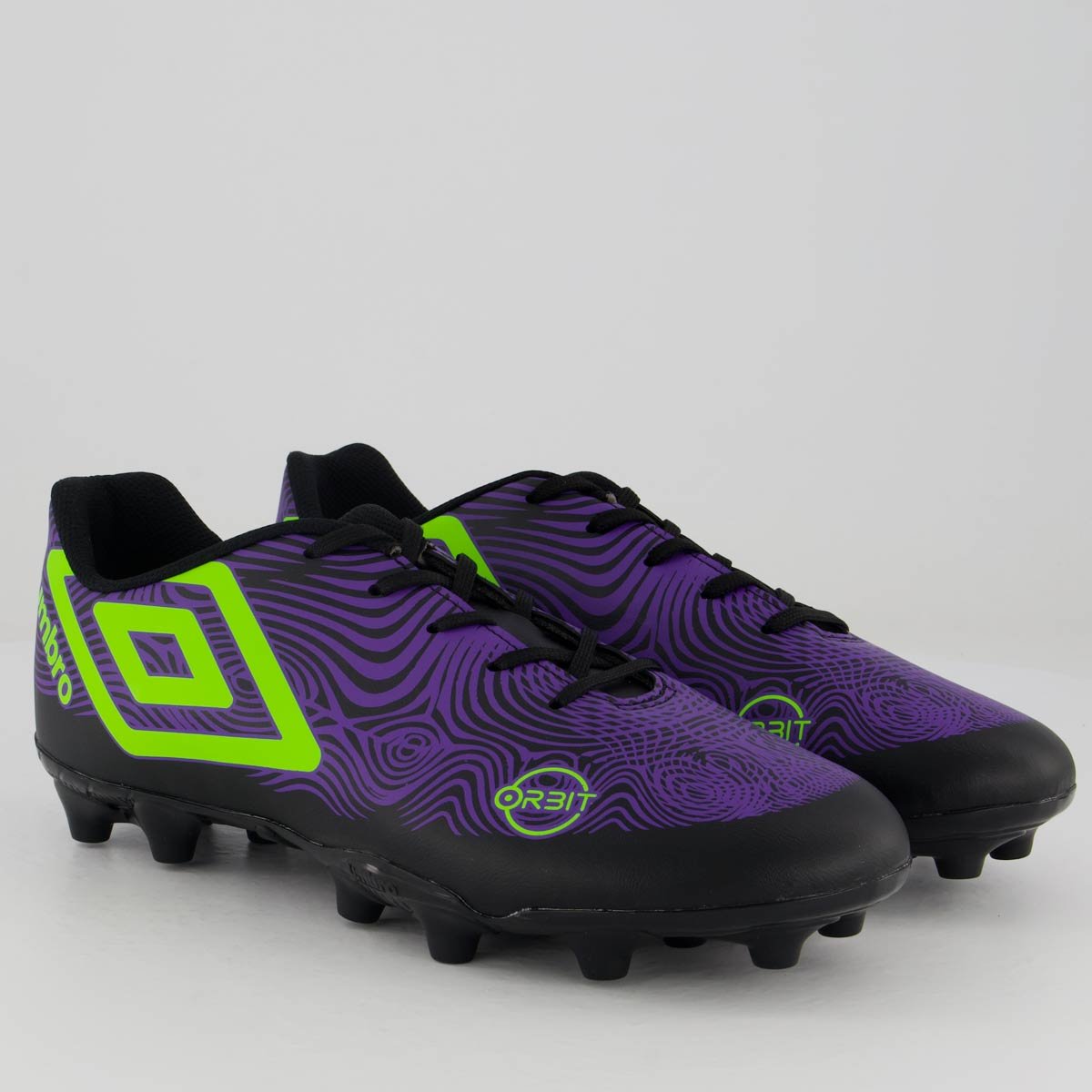 Chuteira Umbro Orbit Campo Preta e Verde Preto/Verde 2