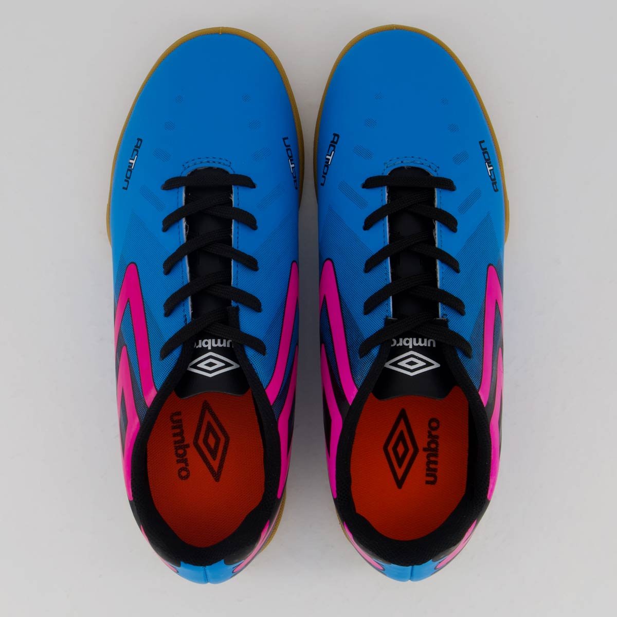 Chuteira Umbro Action Futsal Azul e Rosa Azul/Rosa 4