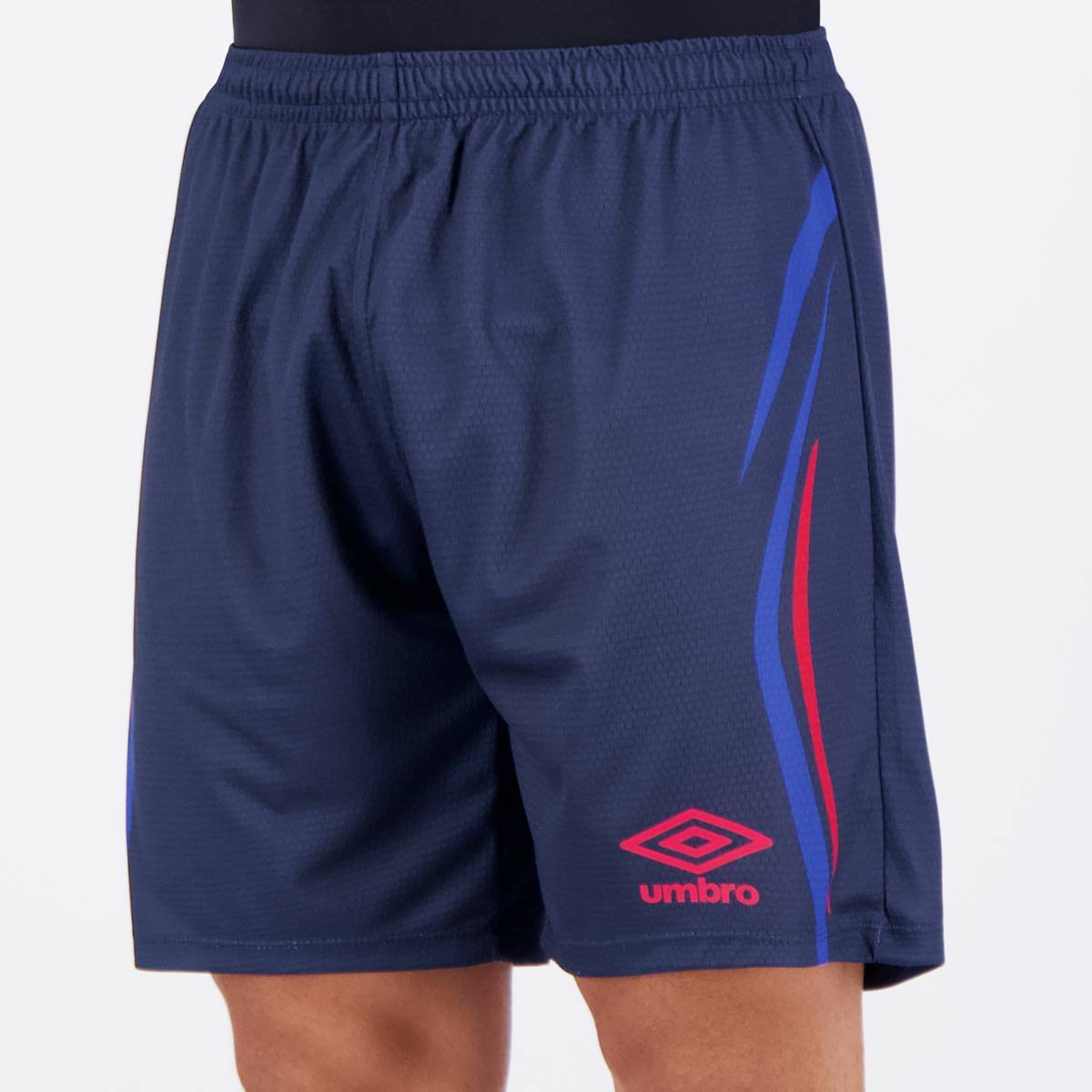 Calção Umbro Rush Marinho e Vermelho Azul 3