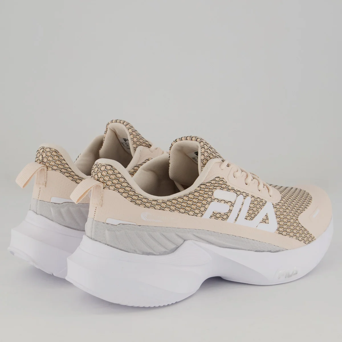 Tênis Fila Progress Lite Feminino Rosa e Cinza Creme 3