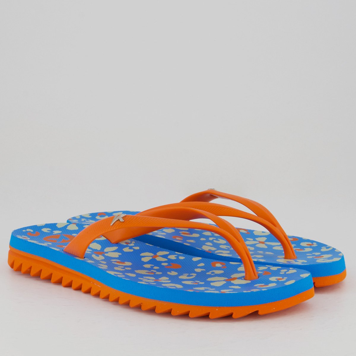Chinelo Kenner Ibiza Pro Maresia Feminino Azul e Laranja Azul/Laranja 3