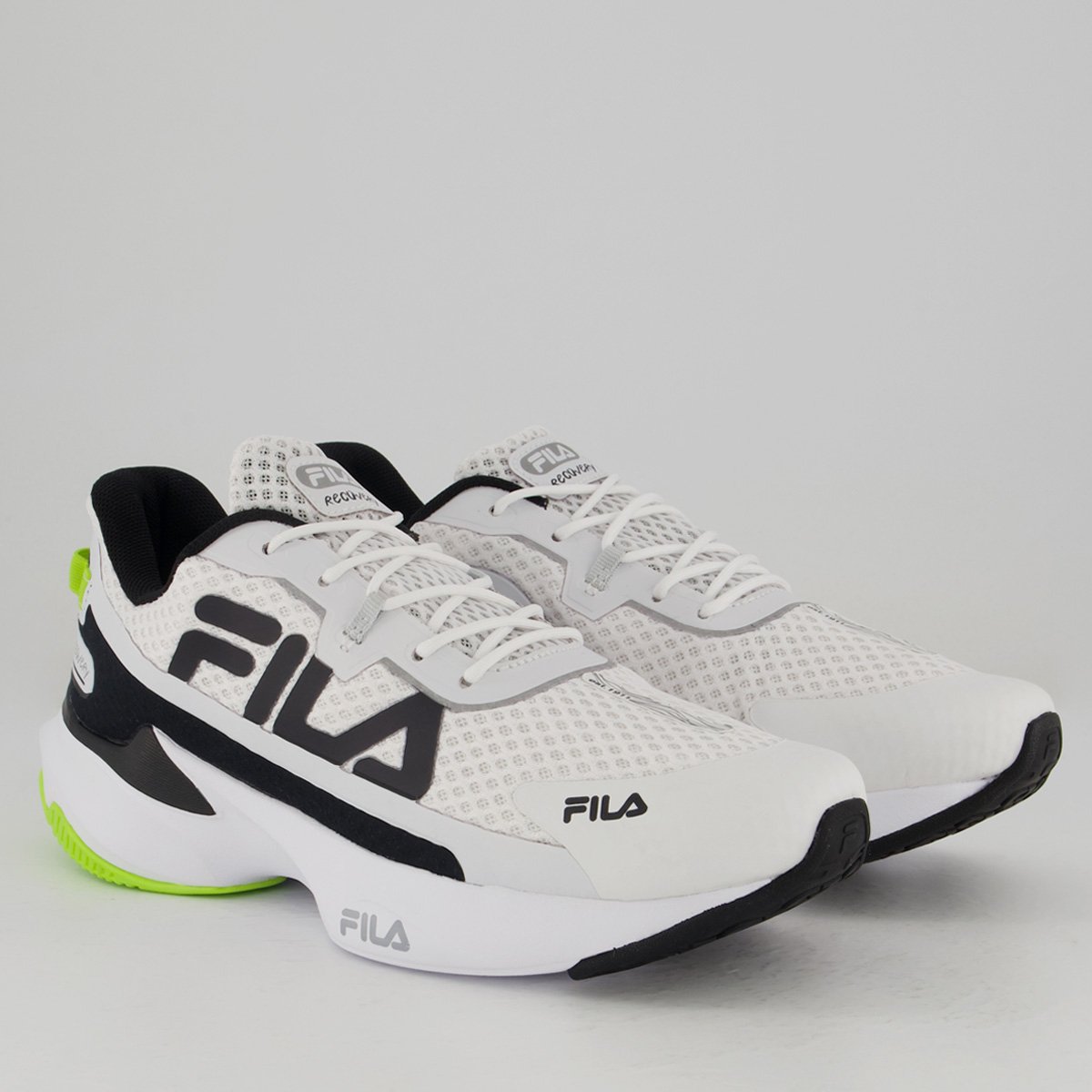 Tênis Fila Recovery Branco Branco/Preto/Verde 2