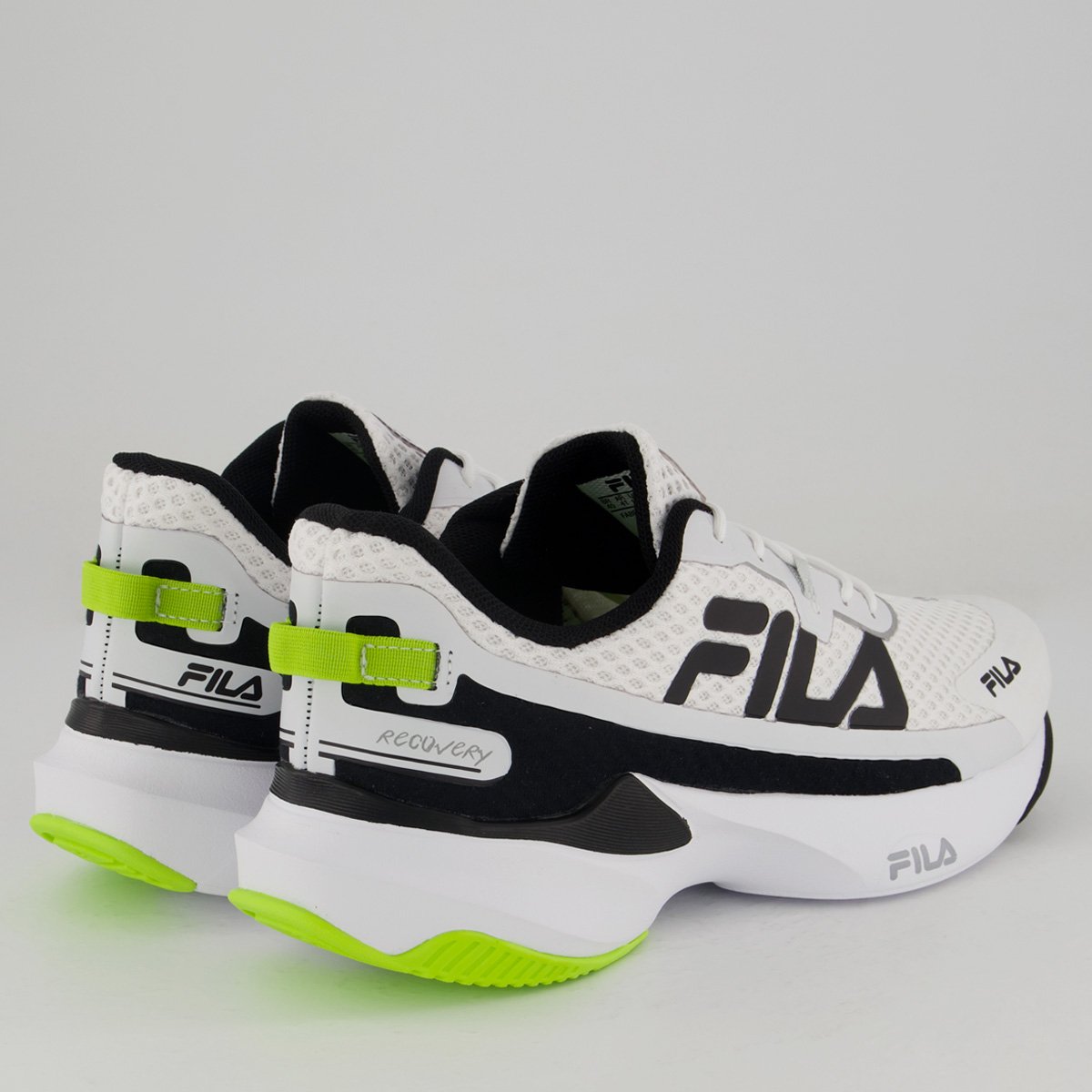 Tênis Fila Recovery Branco Branco/Preto/Verde 3